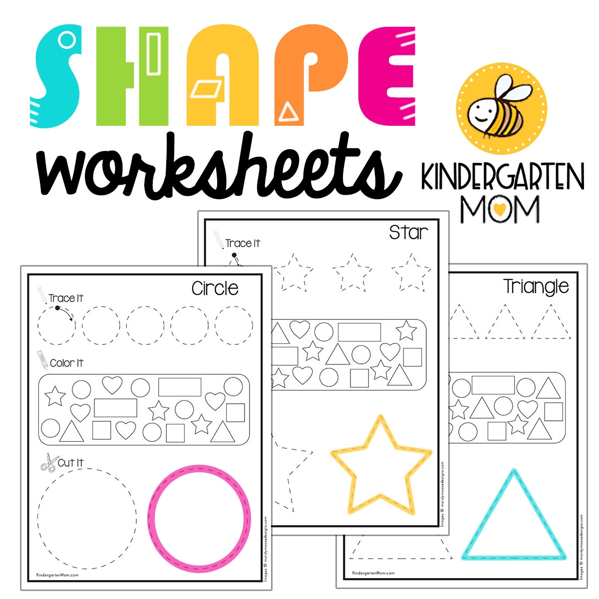 Shape Worksheets Kindergarten Mom Shape Worksheets Kindergarten Mom