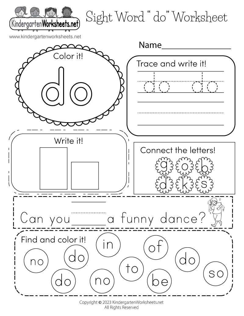 Kindergarten Sight Word Coloring Worksheets Free Kindergarten Sight Word Coloring Worksheets Free