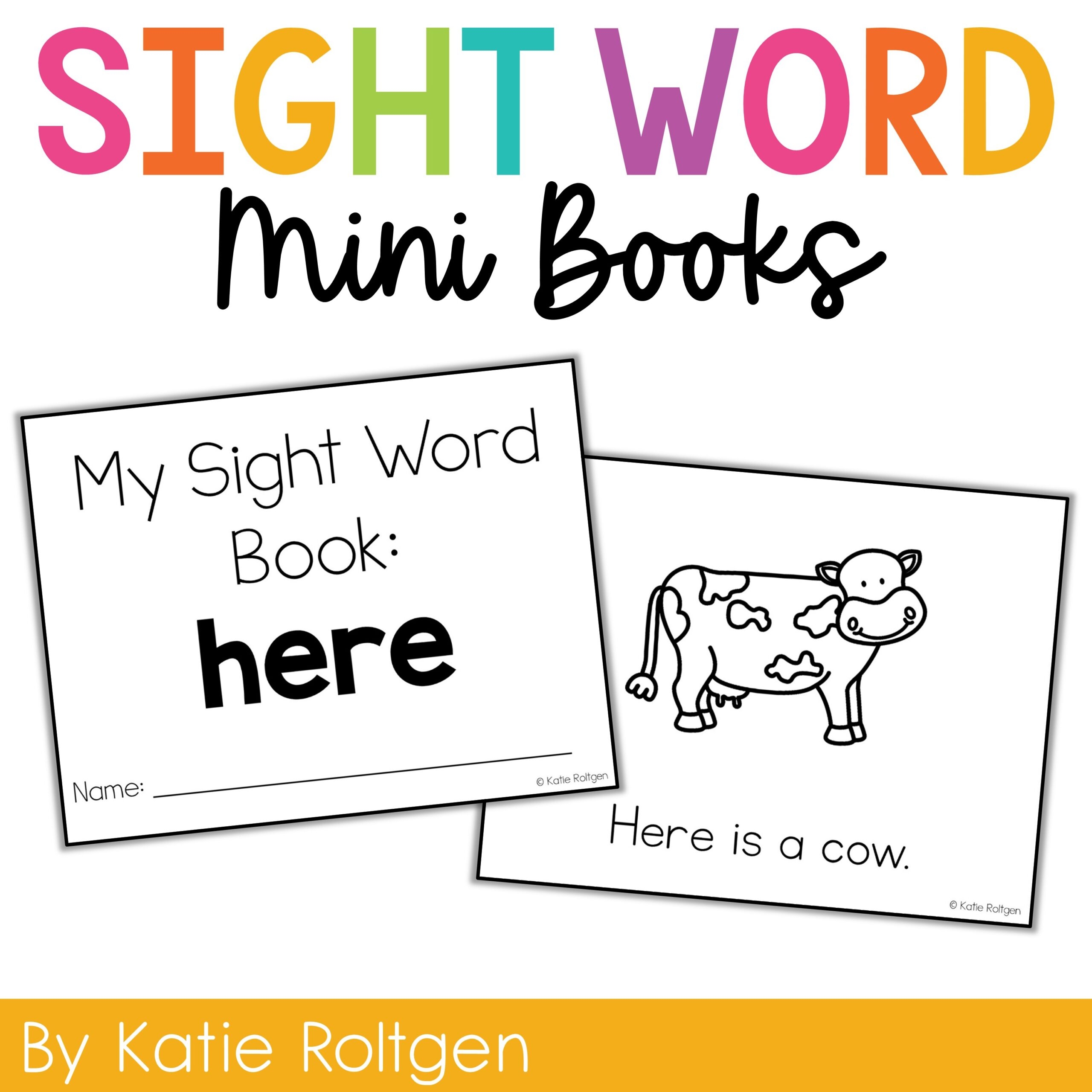 Preschool Free Printable Sight Word Books