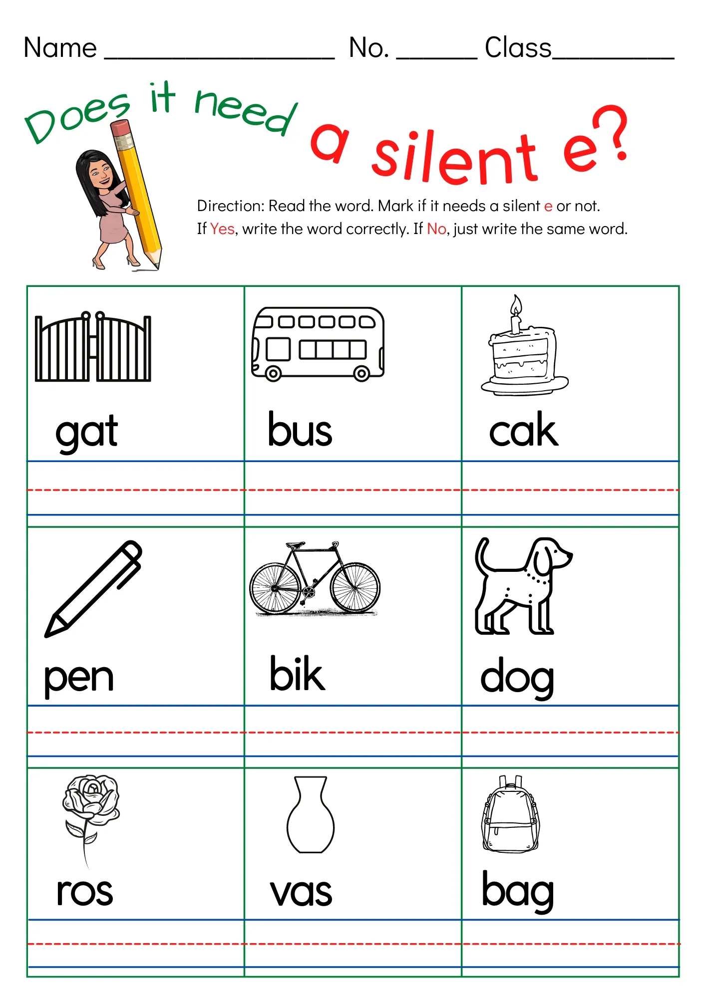 Silent E Worksheets Free Printables Literacy Learn Worksheets Library