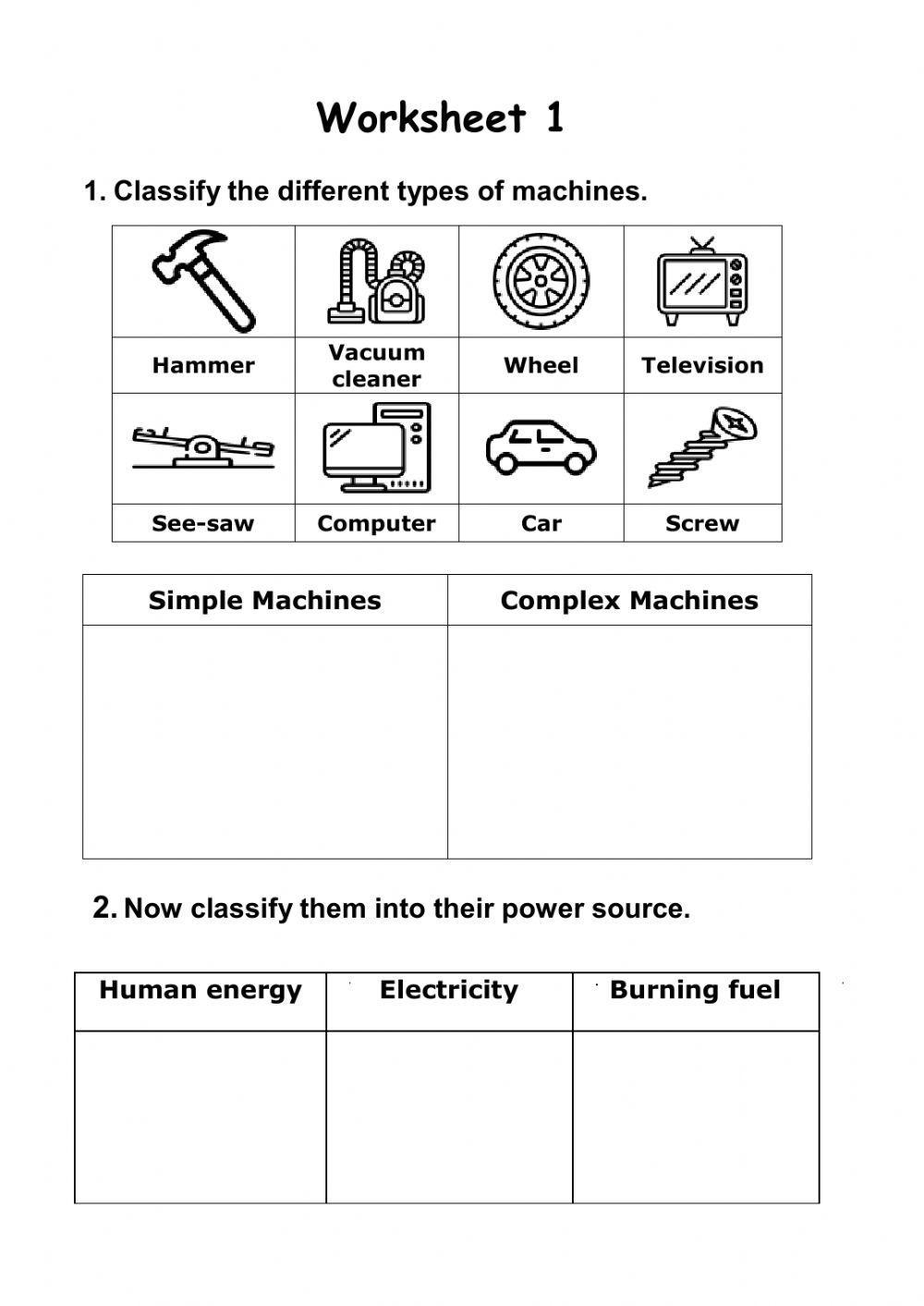 Simple And Complex Machines Online Activity Live Worksheets Worksheets Library