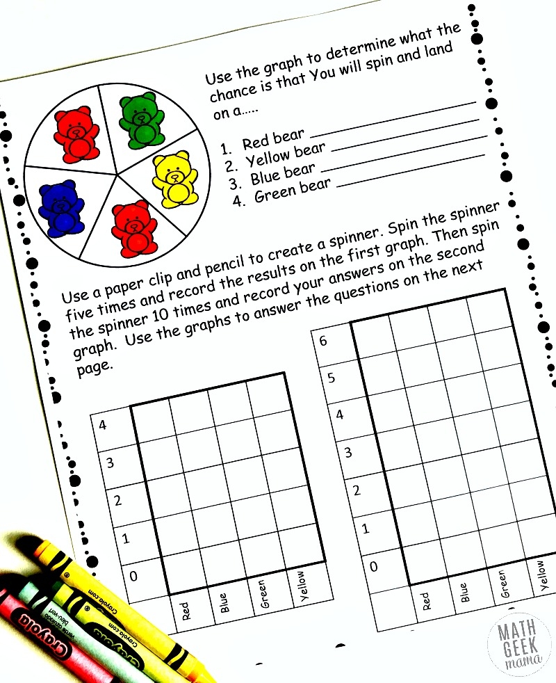 Simple Coloring Probability Worksheets For Grades 4 6 FREE