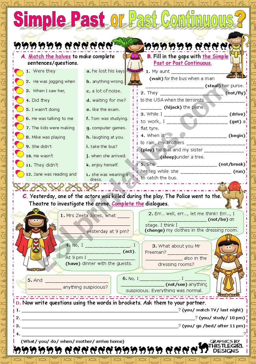 Simple Past Or Past Continuous ESL Worksheet By Mena22 Simple Past Or Past Continuous ESL Worksheet By Mena22