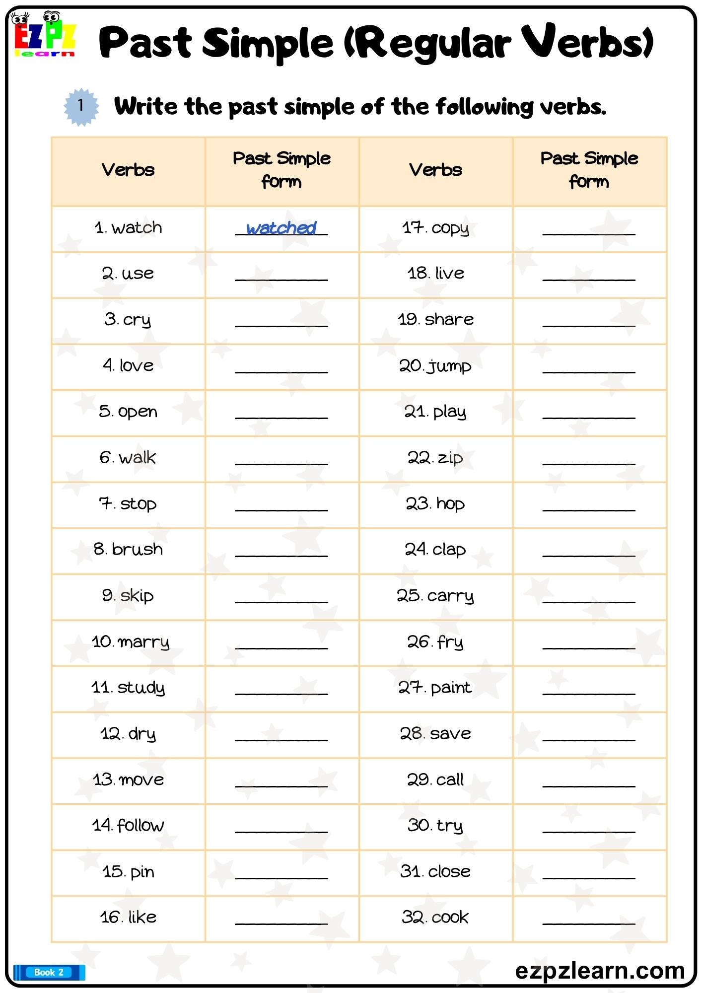 Simple Past Tense Printable Worksheets Simple Past Tense Printable Worksheets