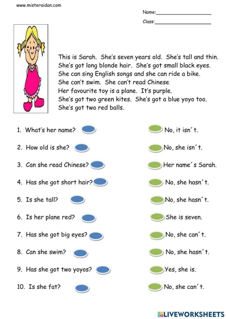 Simple Reading Comprehension Online Worksheet Live Worksheets Worksheets Library
