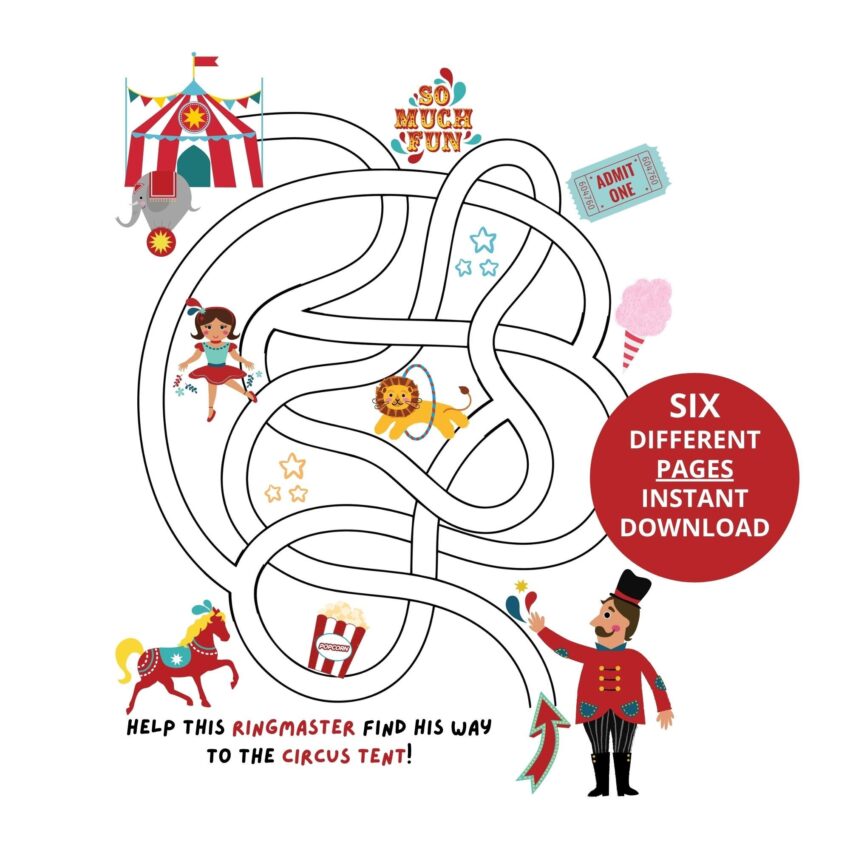 Six Printable Kids Maze Pages Mazes For Kids Ages 4 8 Preschool Kindergarten Kids Activity Printable PDF Instant Digital Download Etsy Australia