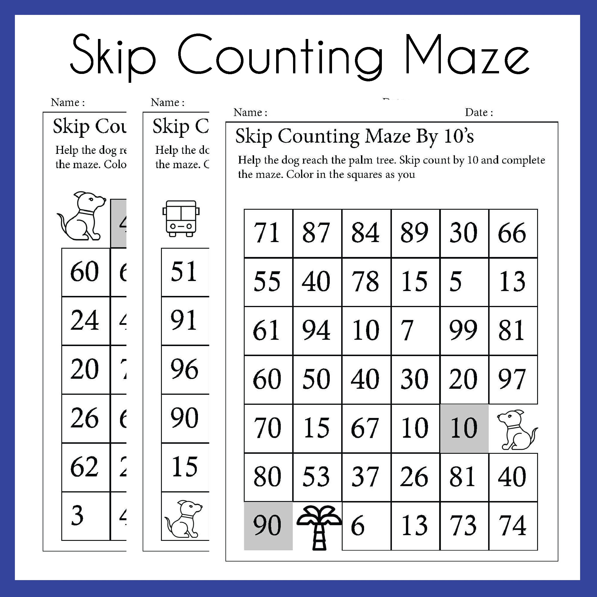 Skip Counting Maze By 2s 5s 10s 3s 7s Worksheets printable PDF Download Grade Levels 1st 3rd Homeschool Etsy Skip Counting Maze By 2s 5s 10s 3s 7s Worksheets printable PDF Download Grade Levels 1st 3rd Homeschool Etsy