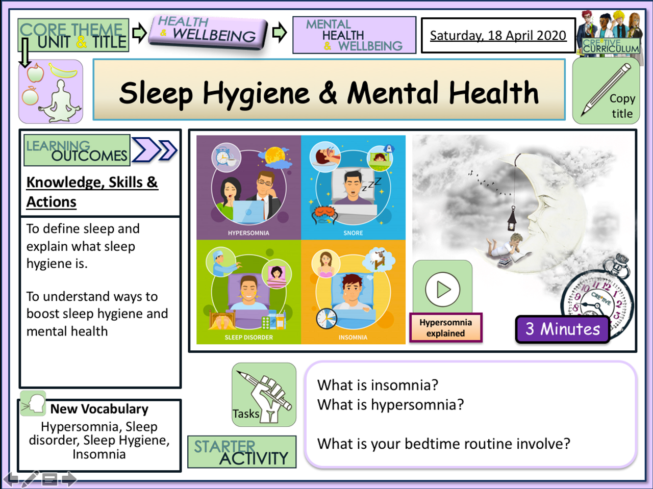 Sleep Deprivation Activity Sheet Health Education PSHE Worksheets Library