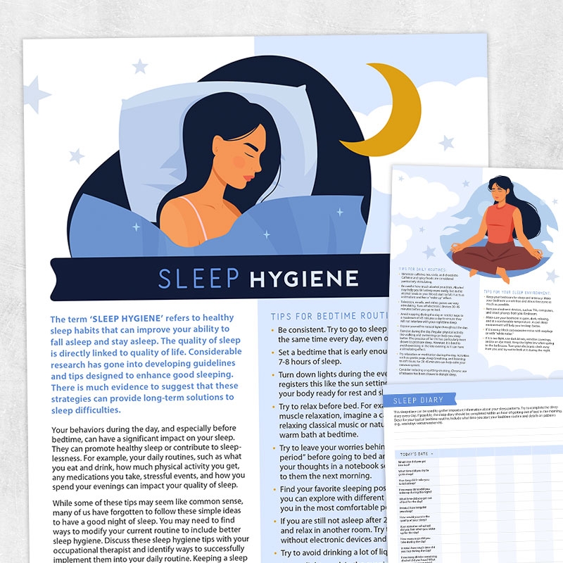 Sleep Hygiene Adult And Pediatric Printable Resources For Speech And Occupational Therapists
