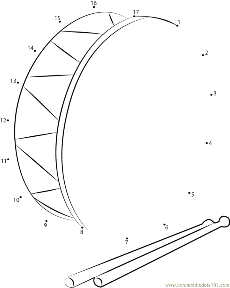 Snare Drum Dot To Dot Printable Worksheet Connect The Dots