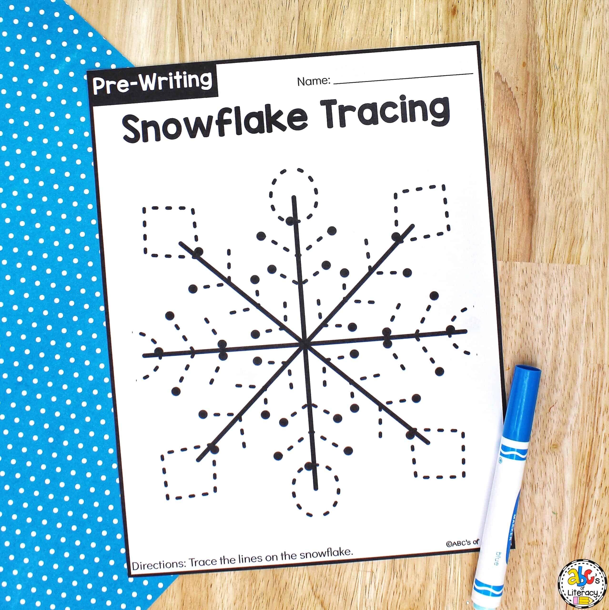 Snowflake Tracing Worksheets For Pre Writers