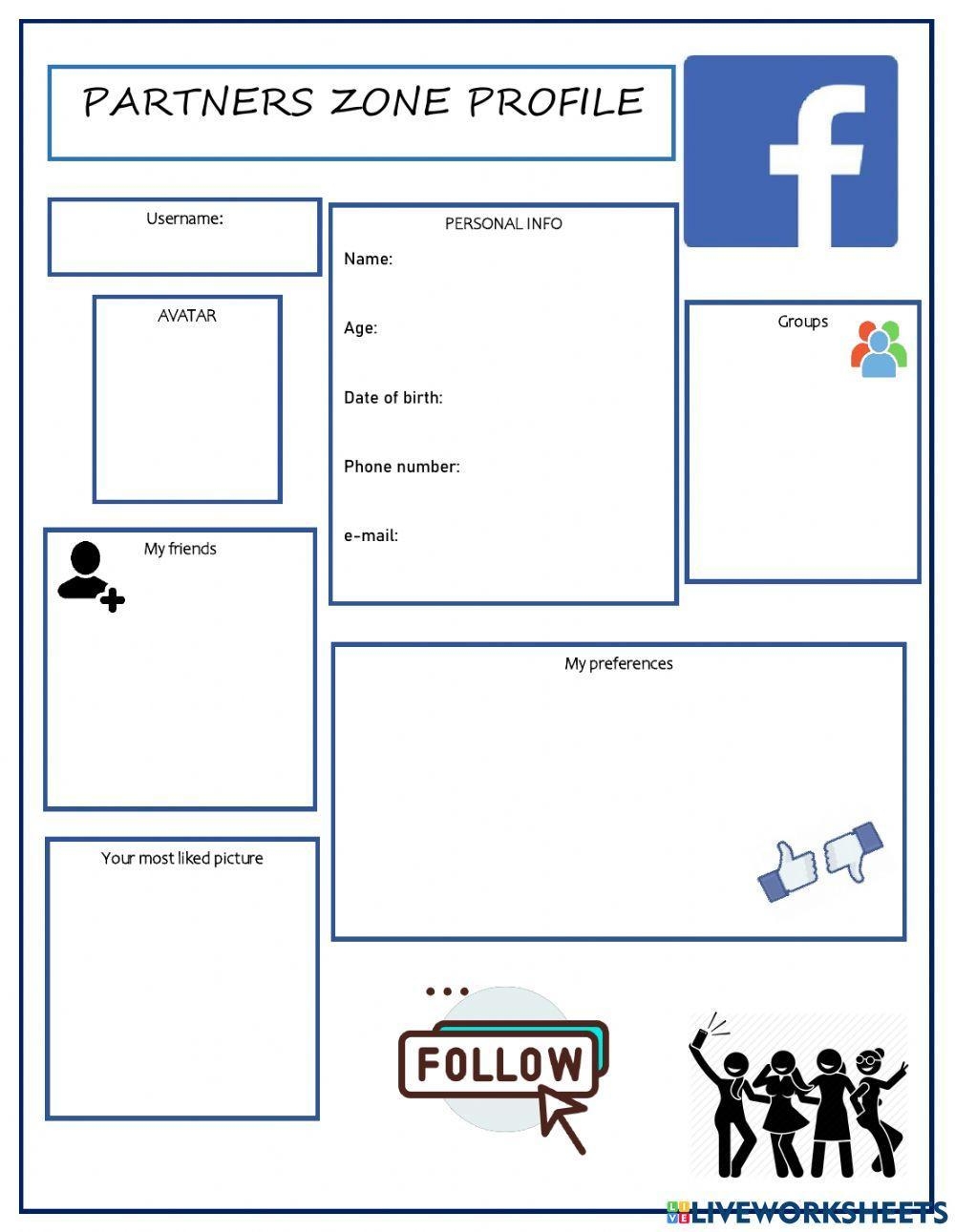 Social Media Profile Interactive Worksheet Worksheets Library