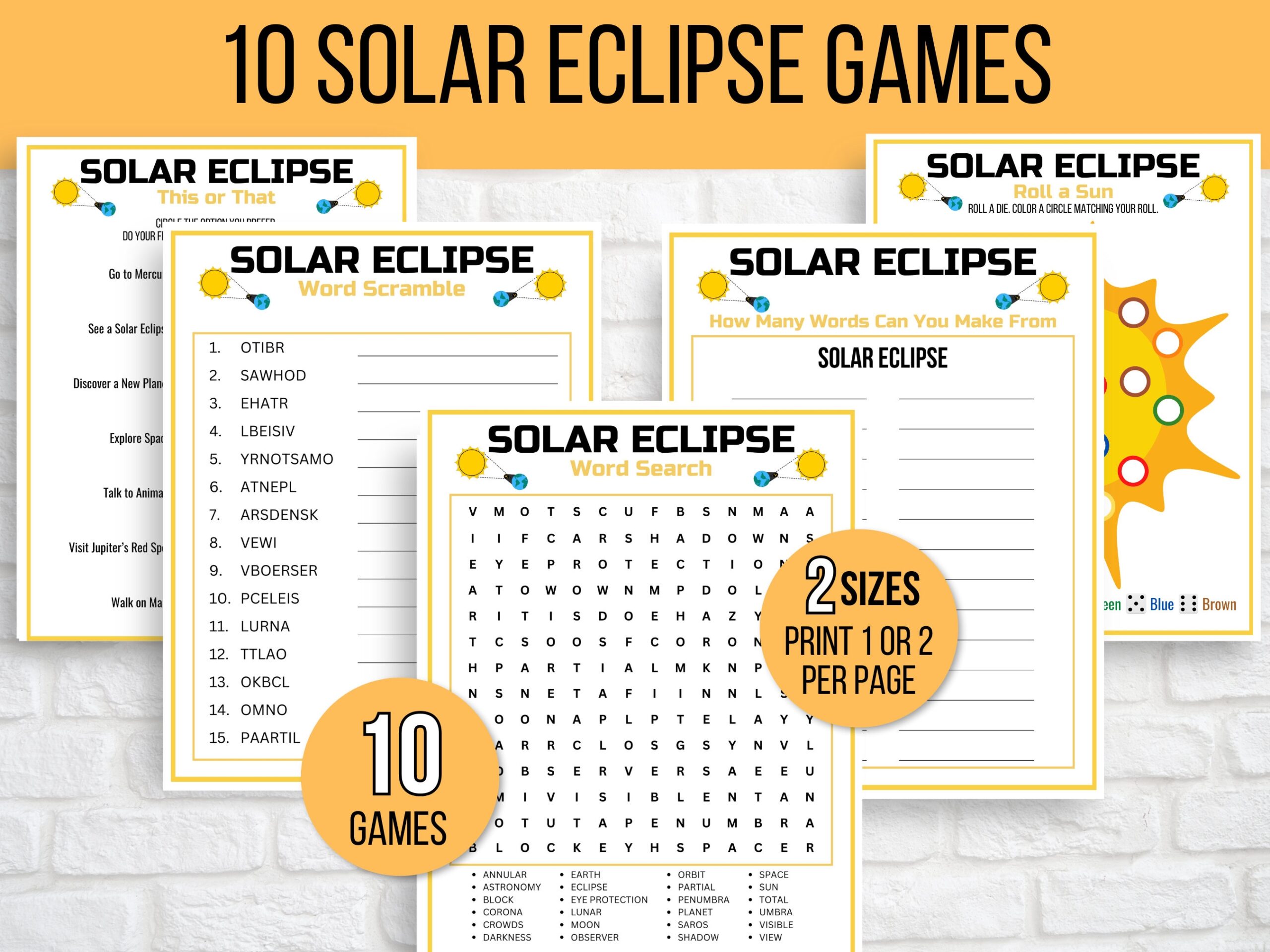 Solar Eclipse Games Printable Solar Eclipse Games Solar Eclipse 