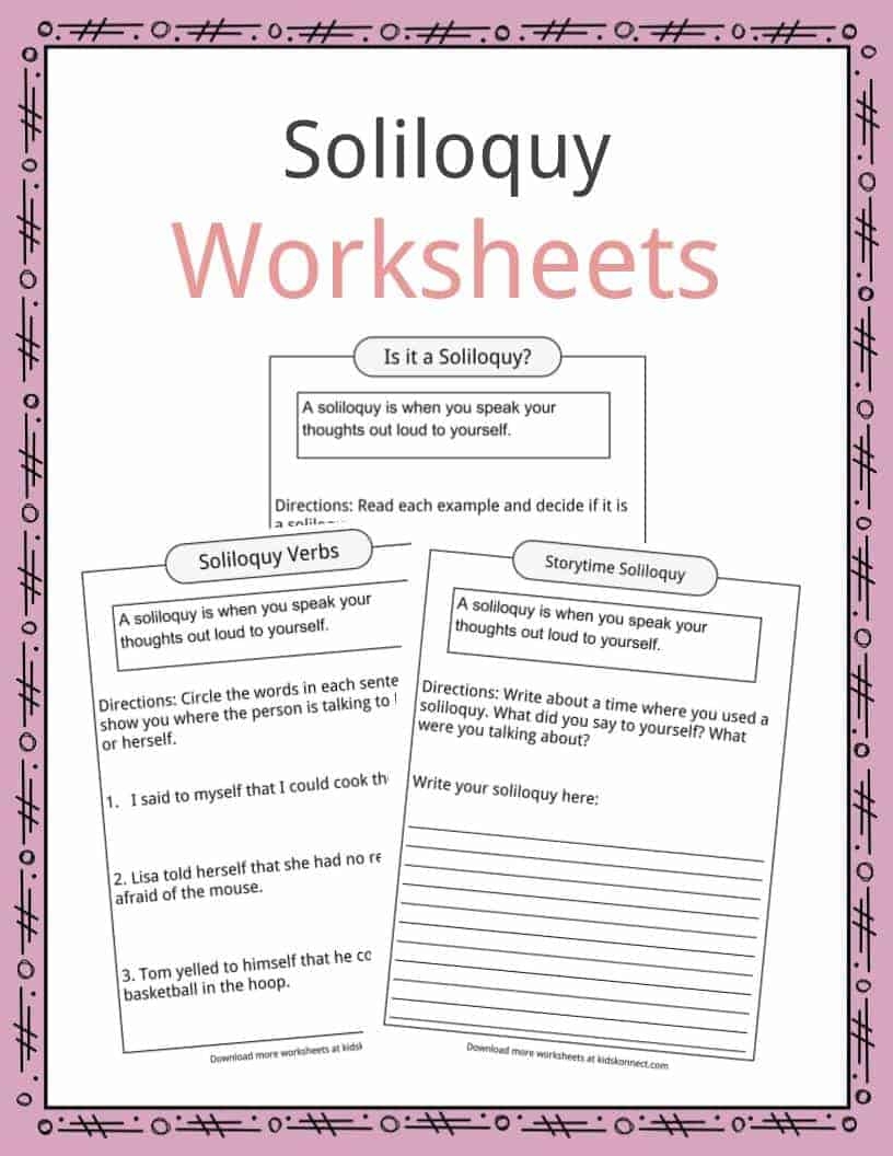 Soliloquy Examples Definition Worksheets For Kids Soliloquy Examples Definition Worksheets For Kids