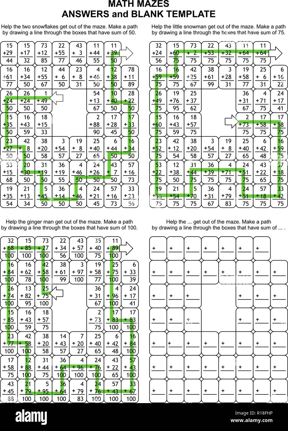 Solutions Or Answers For Previous 3 Math Mazes Plus Blank Solutions Or Answers For Previous 3 Math Mazes Plus Blank