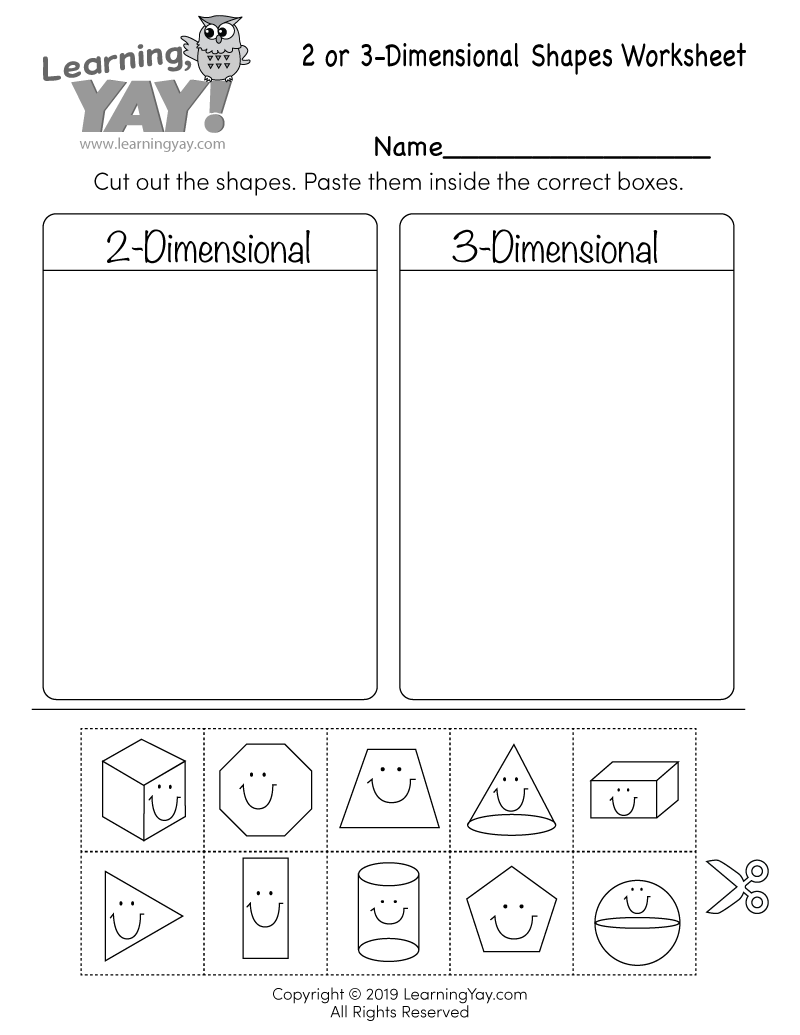 3d Shapes Worksheet Kindergarten Free Printable