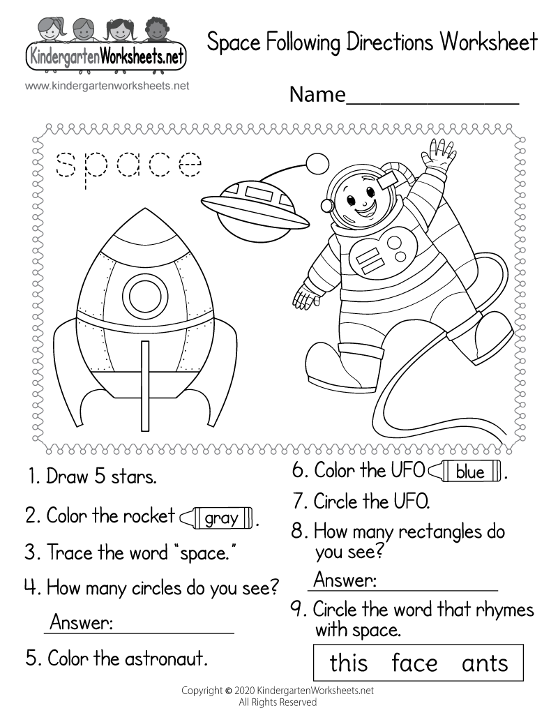 Space Following Directions Worksheet Free Printable Digital amp PDF Worksheets Library