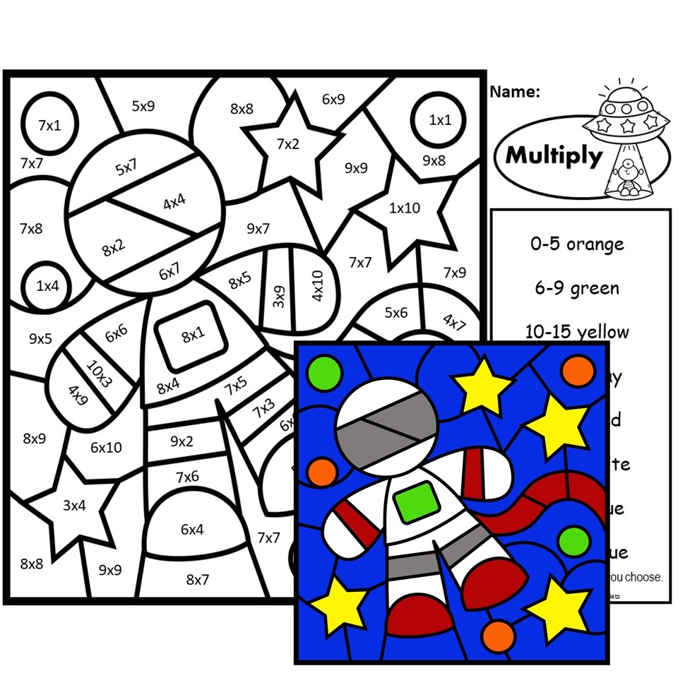 SPACE THEME MULTIPLICATION COLOR BY NUMBER Made By Teachers SPACE THEME MULTIPLICATION COLOR BY NUMBER Made By Teachers