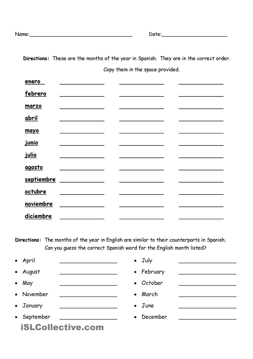 Spanish Months And Days Worksheets Spanish Worksheets Spanish Worksheets Library Spanish Months And Days Worksheets Spanish Worksheets Spanish Worksheets Library