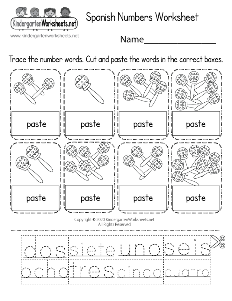 Spanish Numbers Worksheet Free Printable Digital U0026 PDF