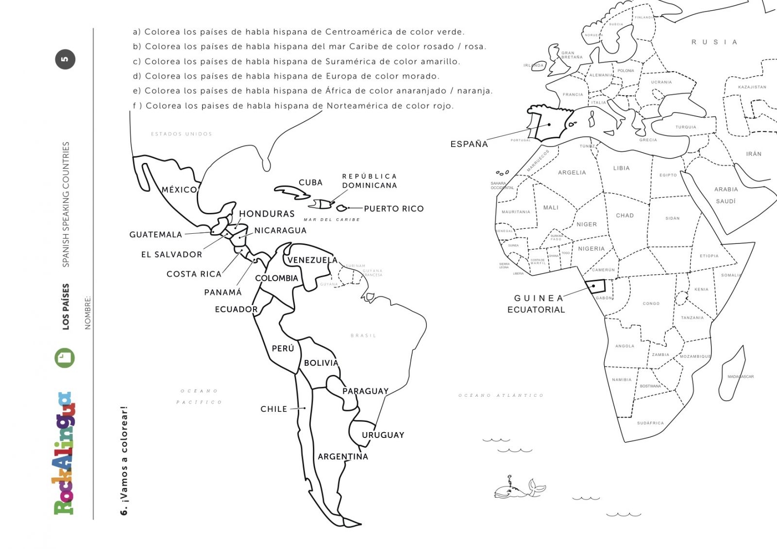 Spanish Speaking Countries Worksheet For Kids Spanish Speaking Countries Worksheet For Kids