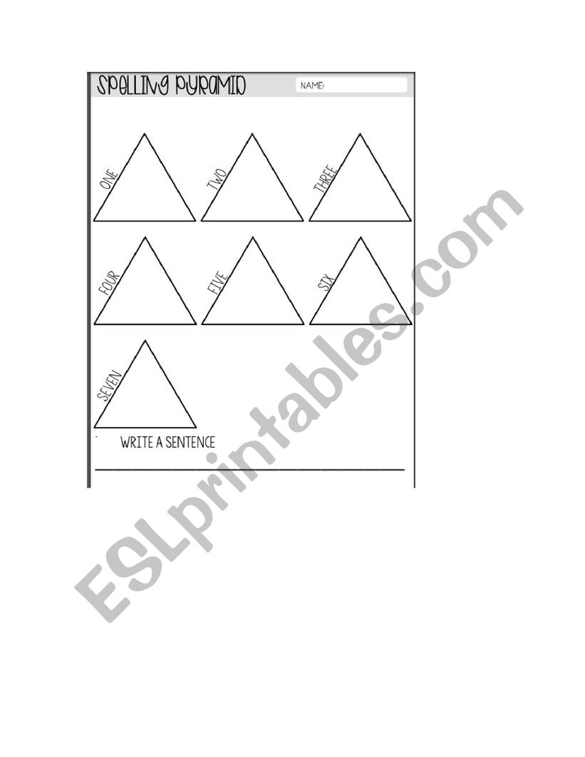 Spelling Pyramide ESL Worksheet By Amswinburn Spelling Pyramide ESL Worksheet By Amswinburn
