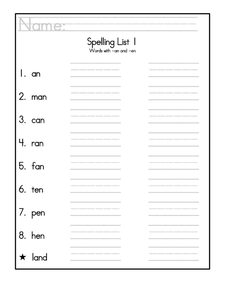 Spelling Test Sentences 2 Storyboard By Worksheet templates Worksheets Library