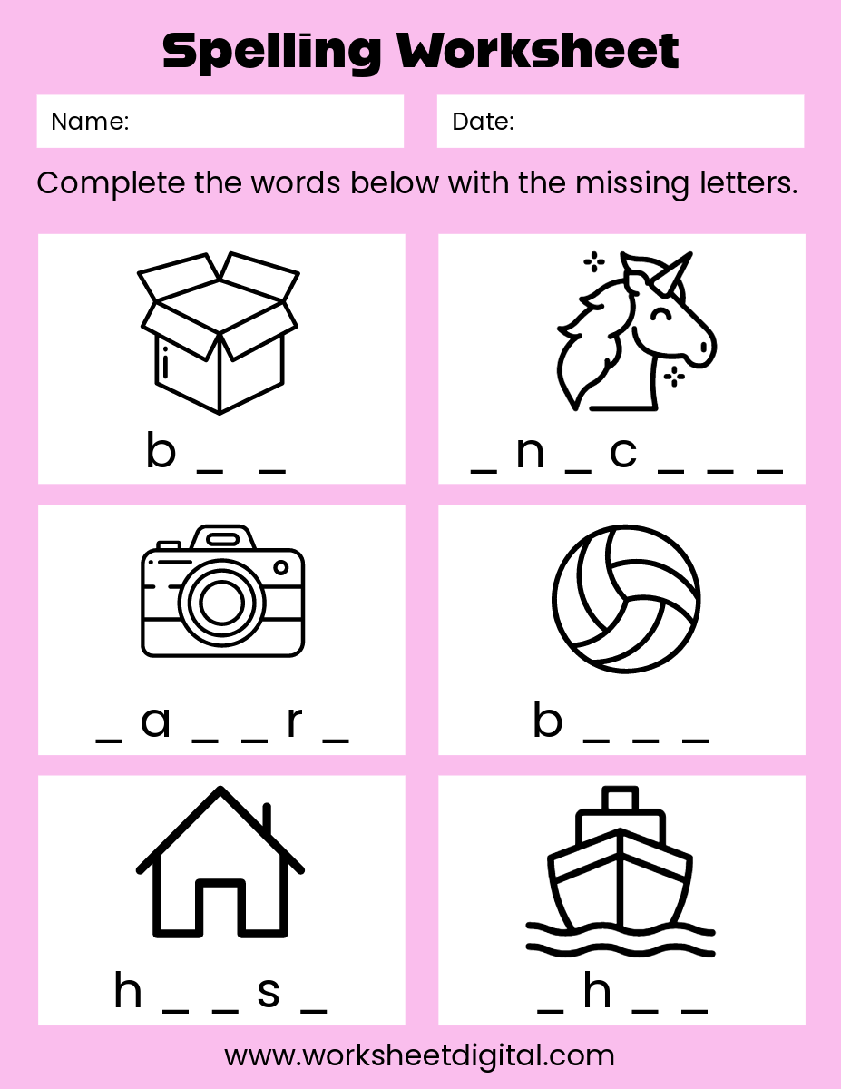Spelling Worksheet