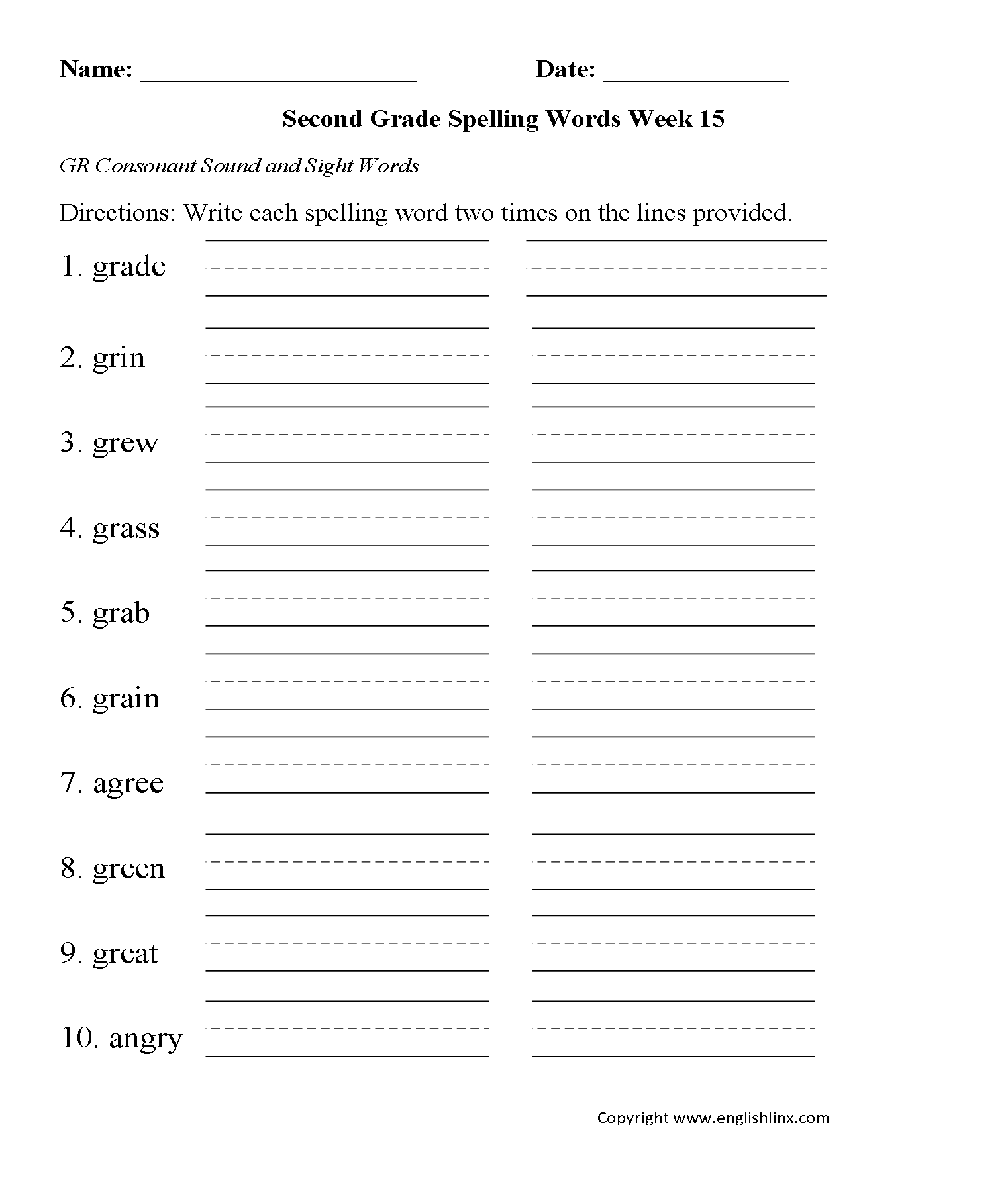 English Worksheets For Grade 2 Printable