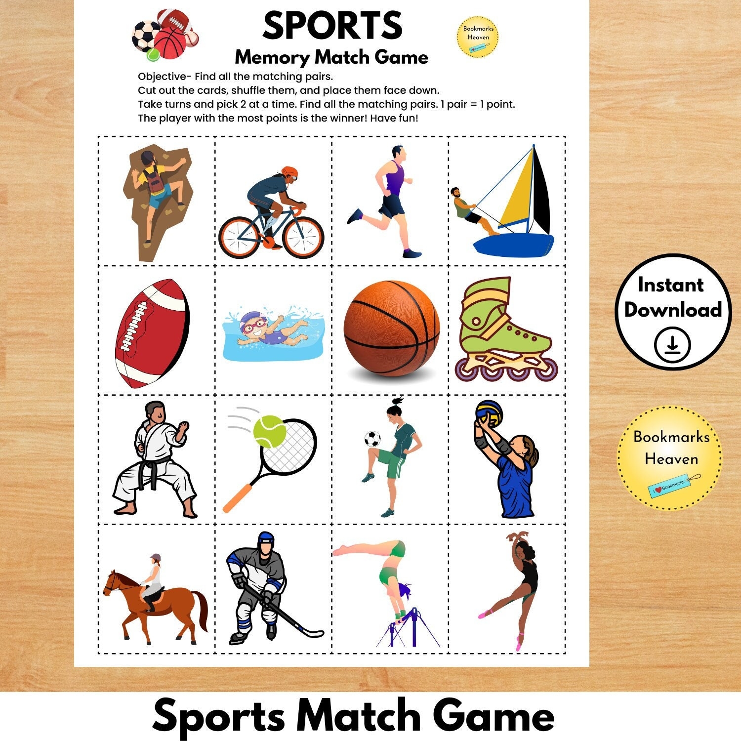 Sports Matching Game Printable Games For Kids Montessori Sports Sports Matching Game Printable Games For Kids Montessori Sports
