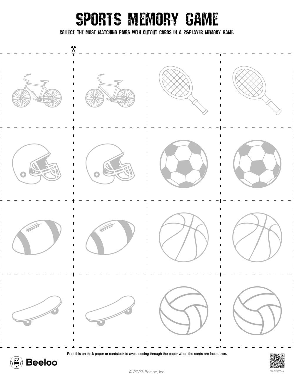 Sports themed Memory Games Beeloo Printable Crafts And Sports themed Memory Games Beeloo Printable Crafts And