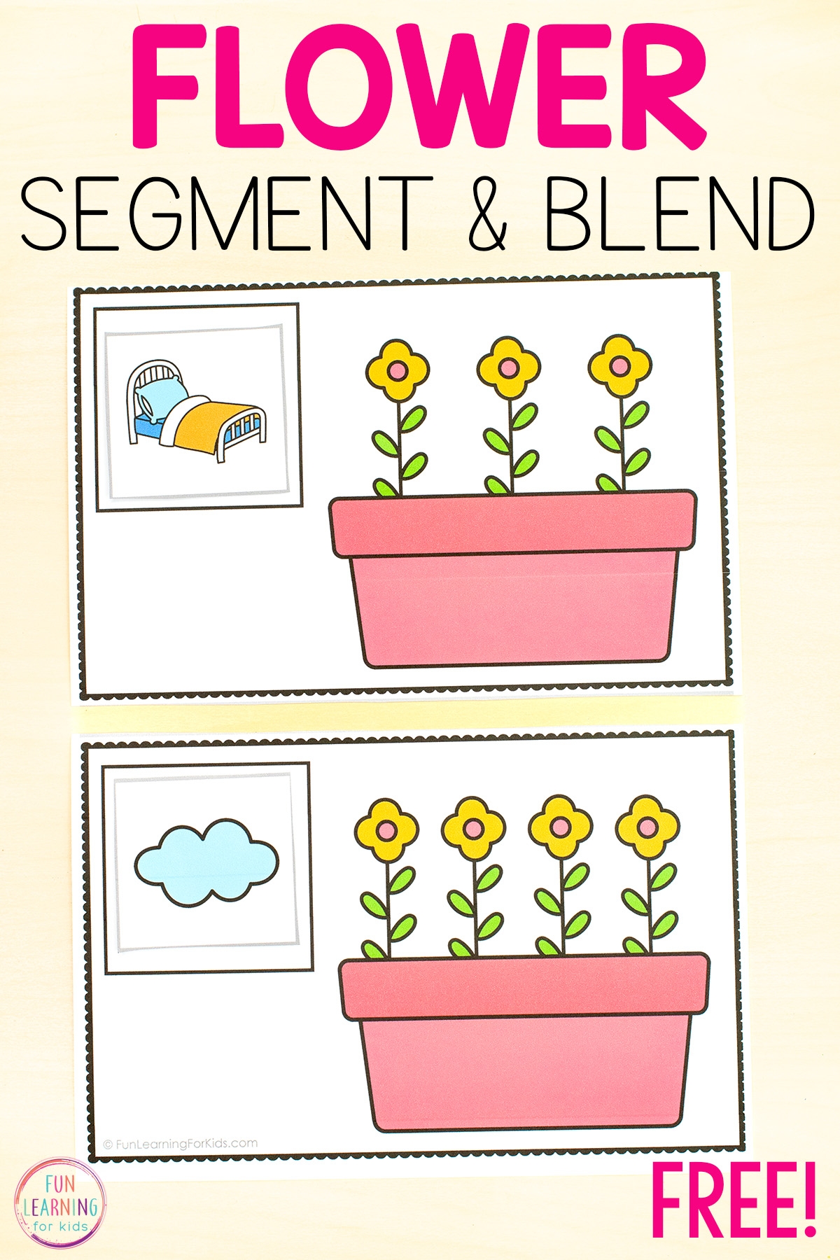 Spring Flower Phoneme Segmentation Mats