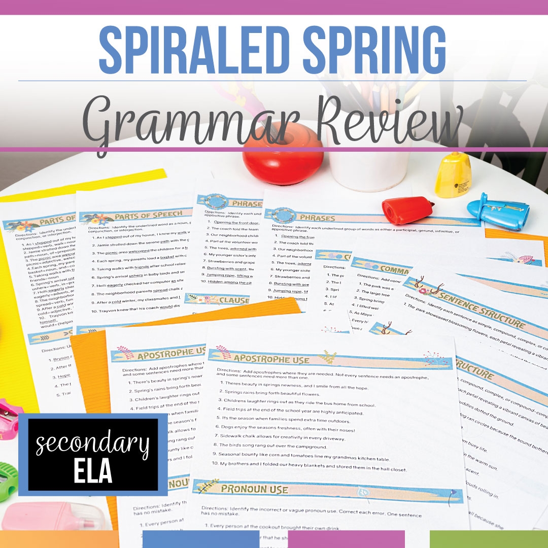 Free Printable Middle School Grammar Worksheets