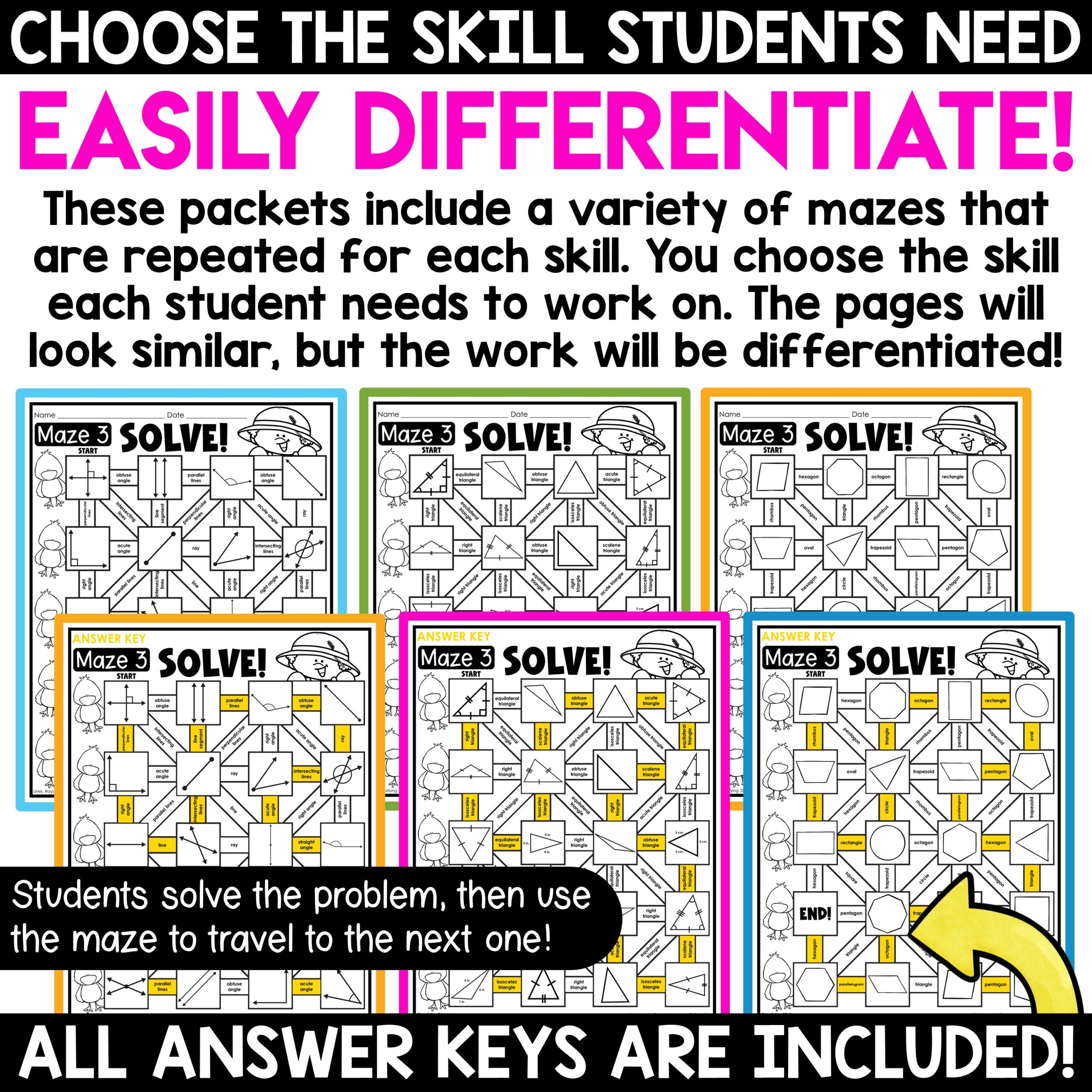 Spring Math Mazes Worksheets Measurement Area Perimeter Angles 2D Shapes BUNDLE A Love Of Teaching Kim Miller Spring Math Mazes Worksheets Measurement Area Perimeter Angles 2D Shapes BUNDLE A Love Of Teaching Kim Miller