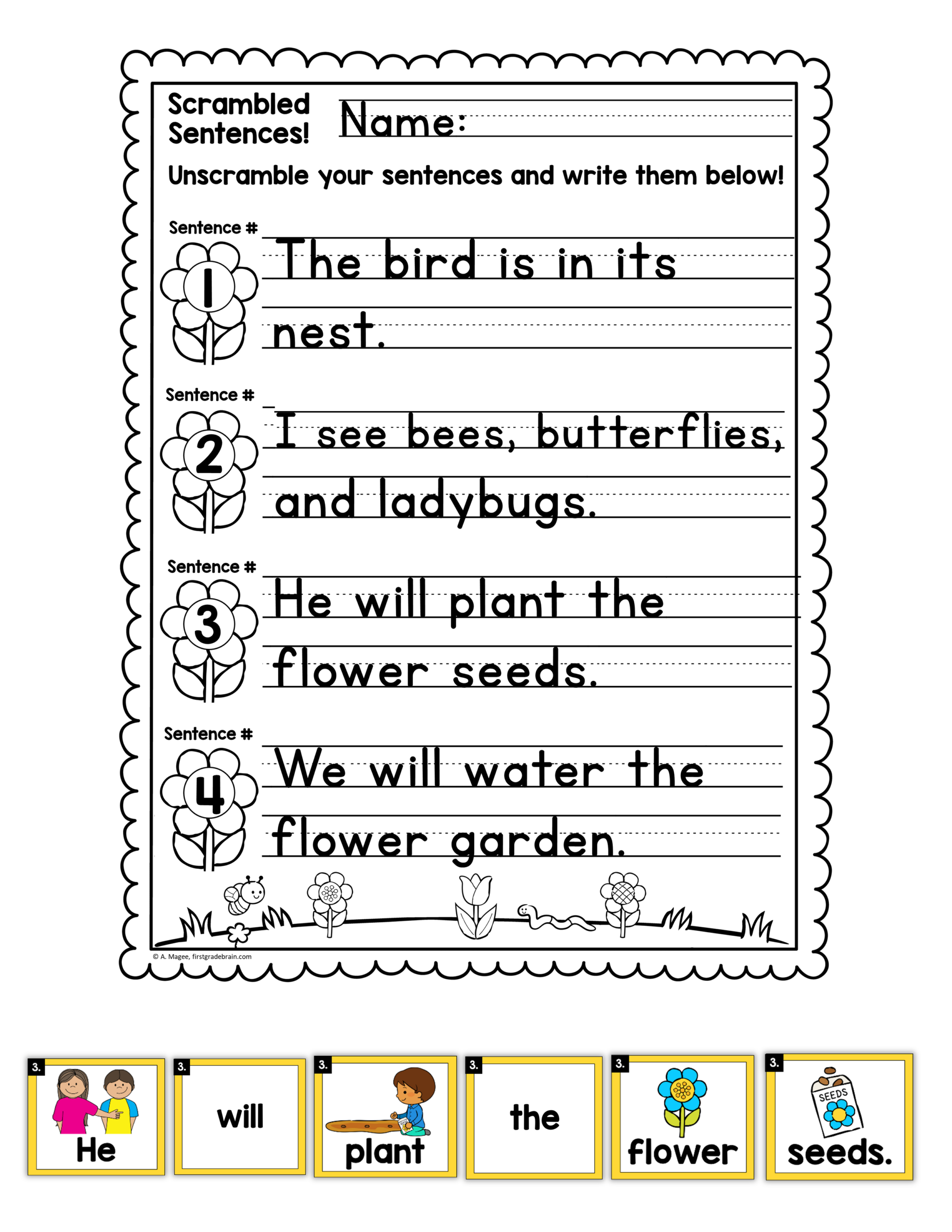 Spring Scrambled Sentences Center Made By Teachers Spring Scrambled Sentences Center Made By Teachers
