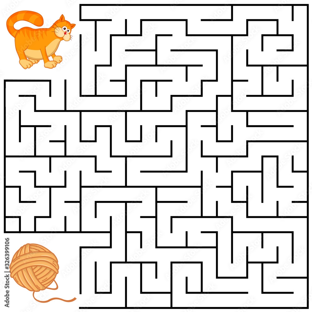Square Maze For Kids With Cartoon Cat Find Right Way To The Tangle Entry And Exit Puzzle Game With Answer Learning Labyrinth Conundrum Education Worksheet Activity Page Logic Games For Kids Stock Square Maze For Kids With Cartoon Cat Find Right Way To The Tangle Entry And Exit Puzzle Game With Answer Learning Labyrinth Conundrum Education Worksheet Activity Page Logic Games For Kids Stock