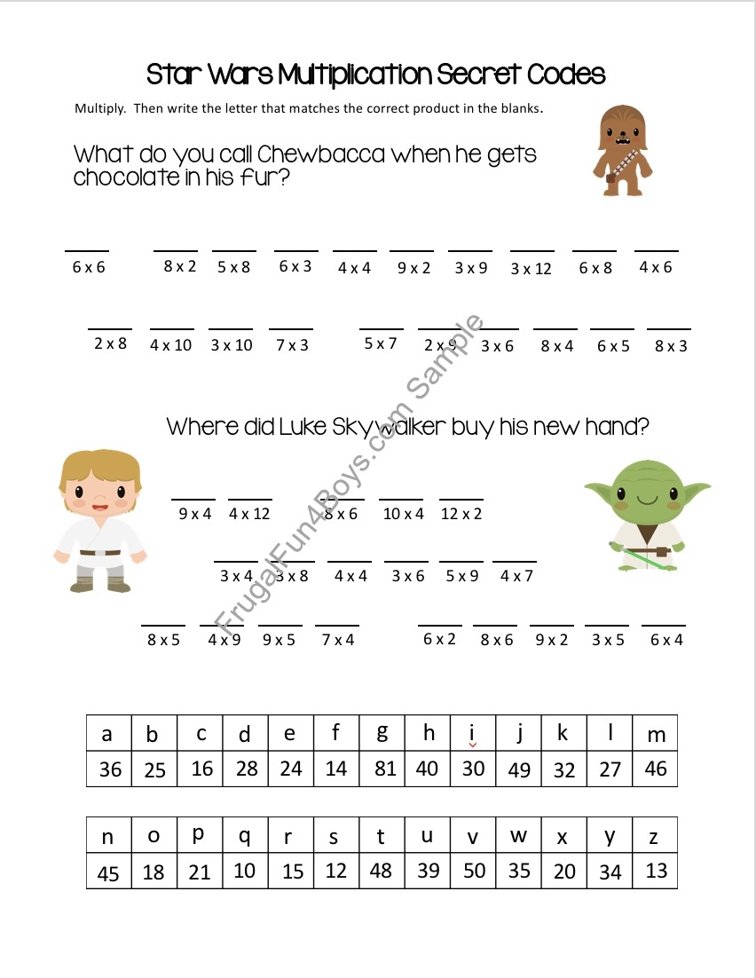 Star Wars Multiplication Practice Puzzle For Little Jedis Frugal Fun For Boys And Girls Star Wars Multiplication Practice Puzzle For Little Jedis Frugal Fun For Boys And Girls