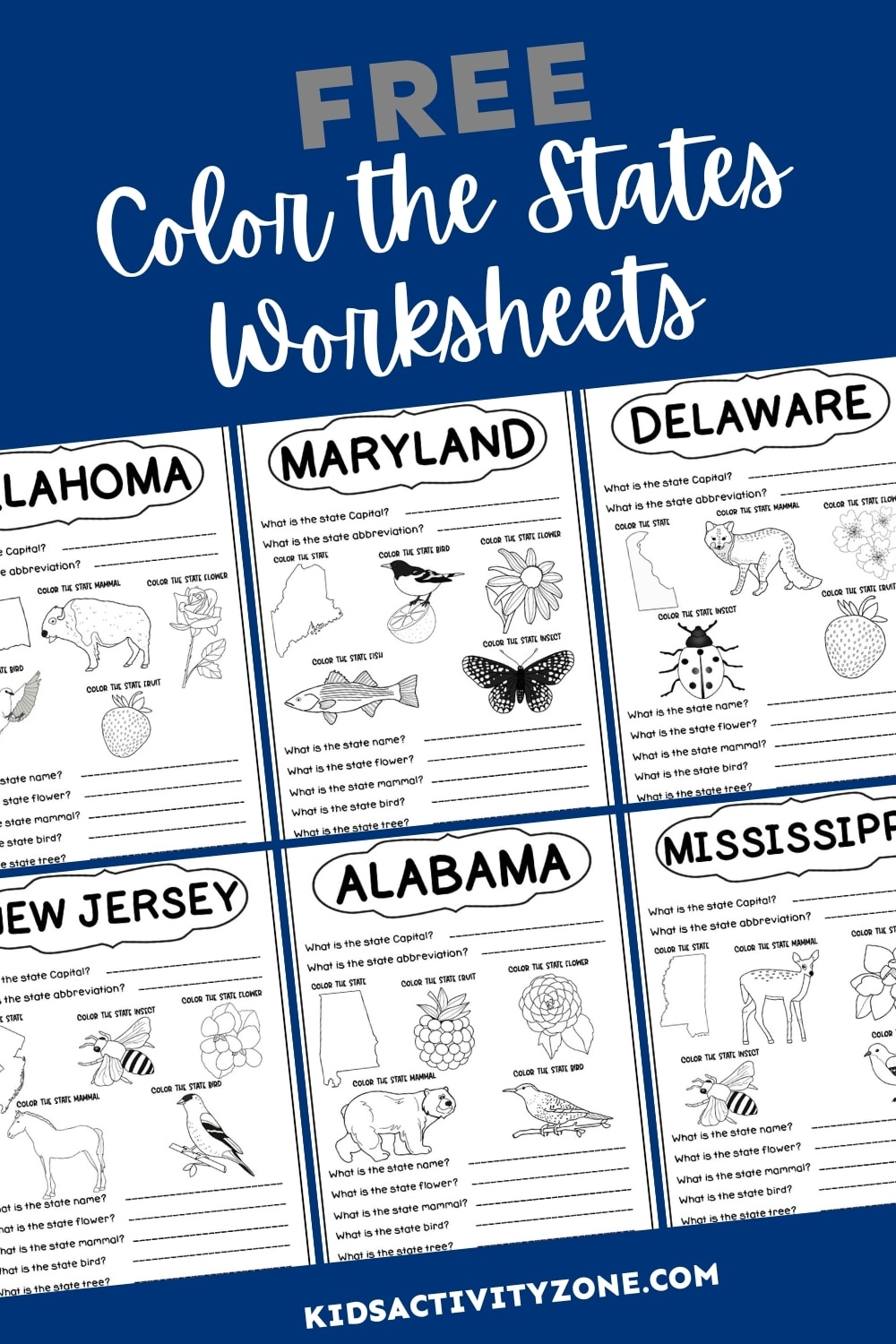 Free Printable Us Capitals Worksheet