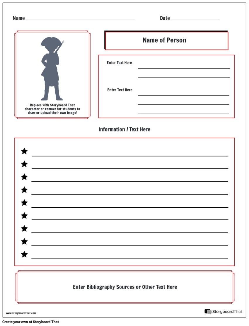 Storyboard That Biography Worksheet Templates