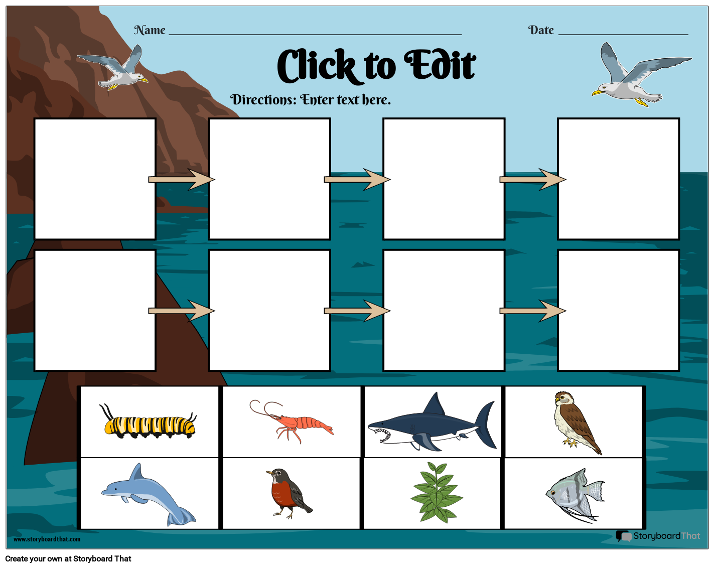 Storyboard That Free Food Chain Worksheet Templates