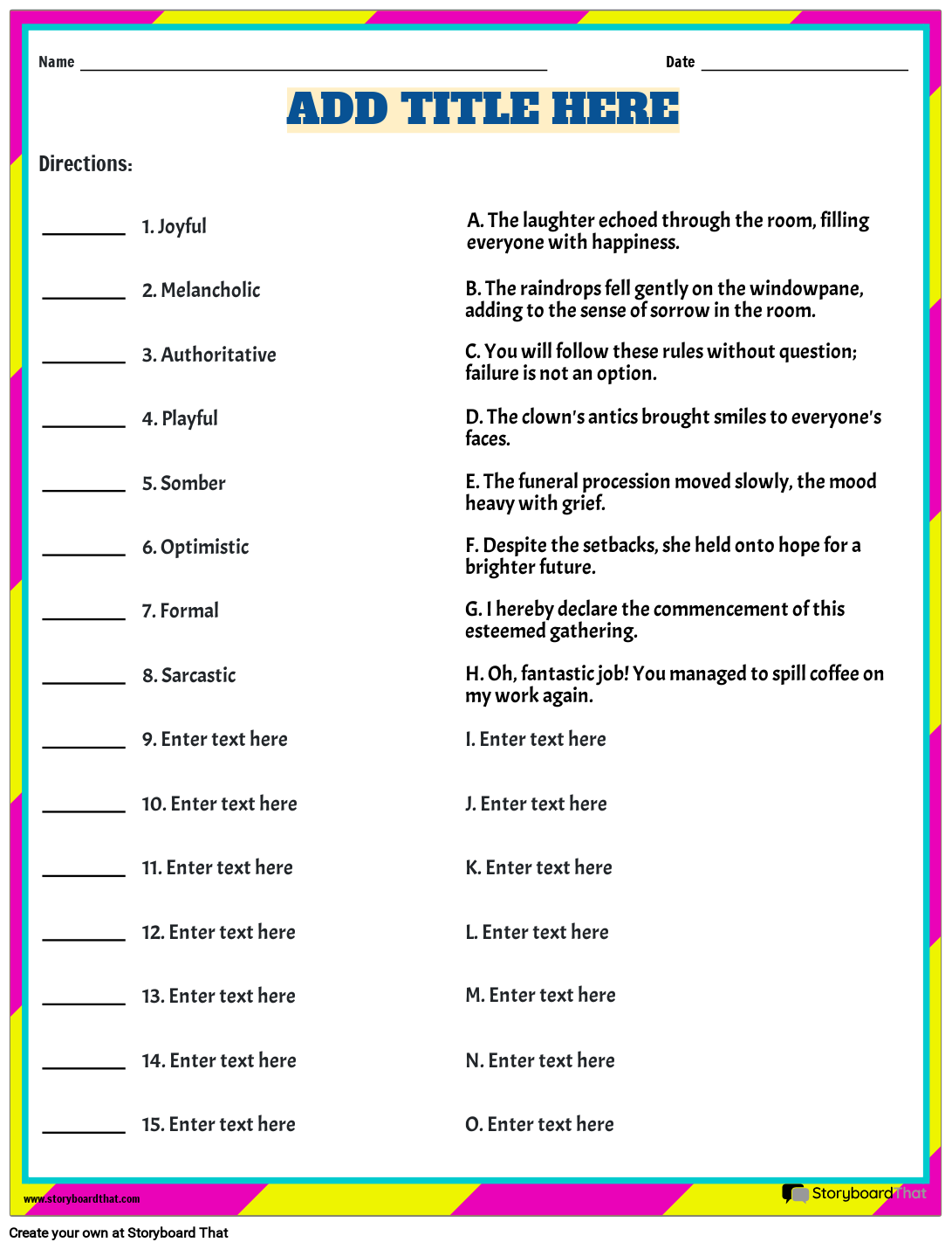 Mood And Tone Printable Worksheets Mood And Tone Printable Worksheets