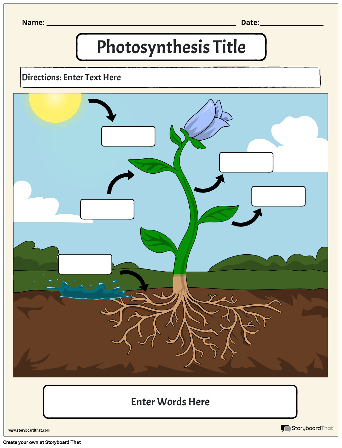 Storyboard That Photosynthesis Worksheet Templates Storyboard That Photosynthesis Worksheet Templates