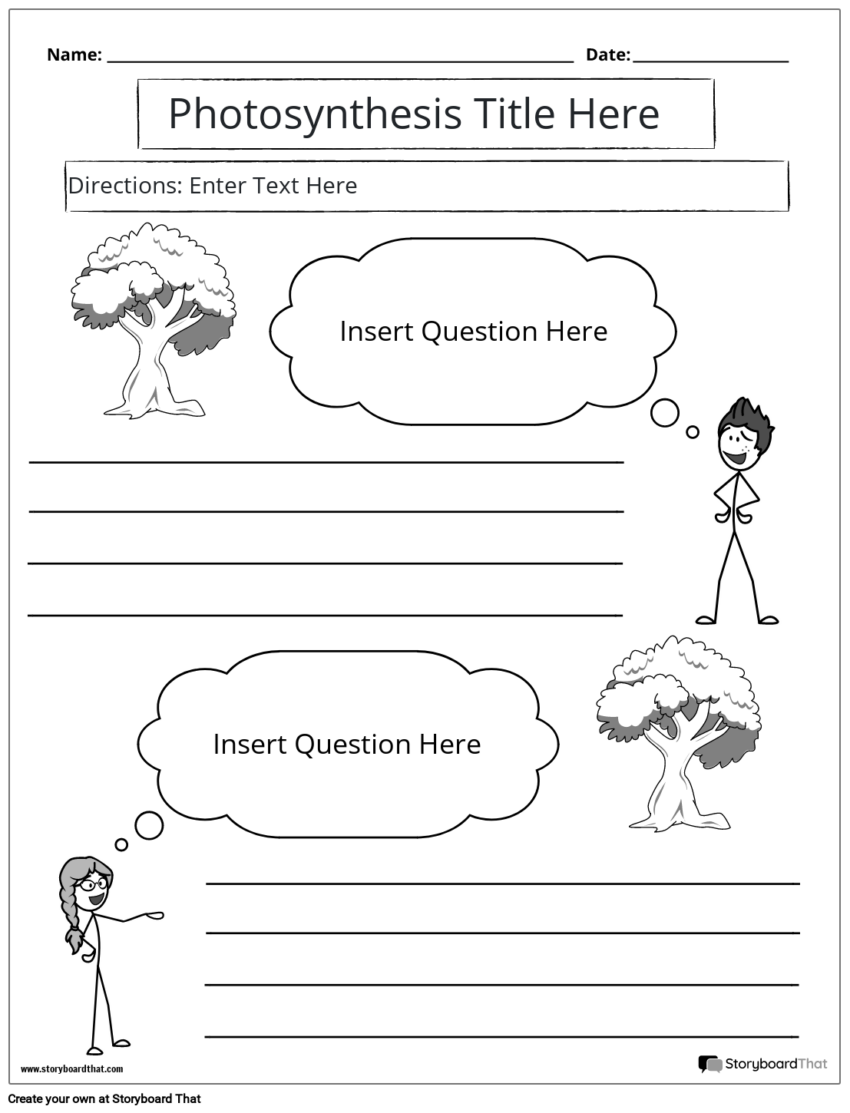 Storyboard That Photosynthesis Worksheet Templates