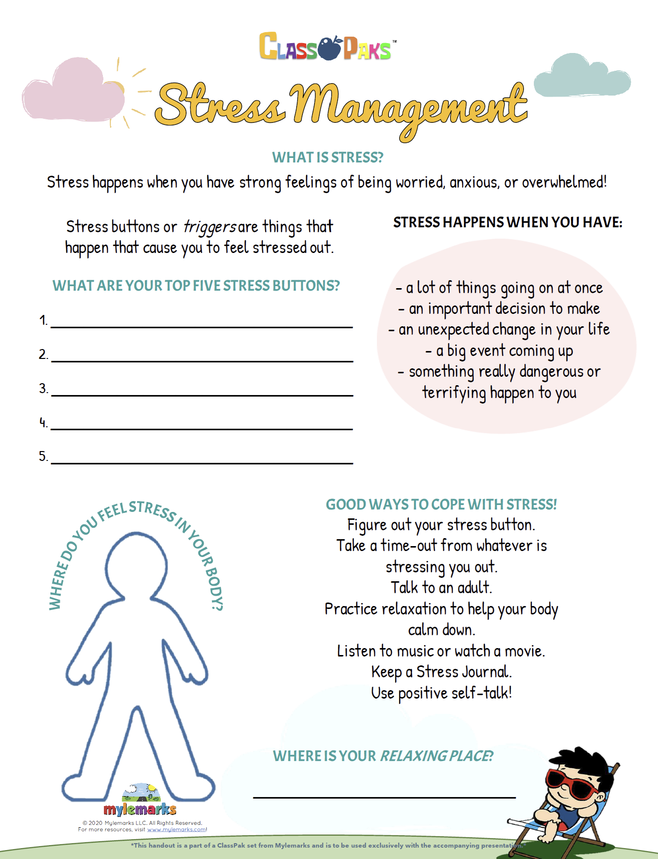 Stress Management ClassPak Worksheets Library