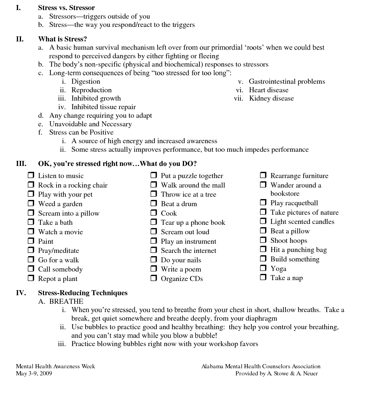 Stress Management Worksheet Eastern Stress Management Worksheet Eastern