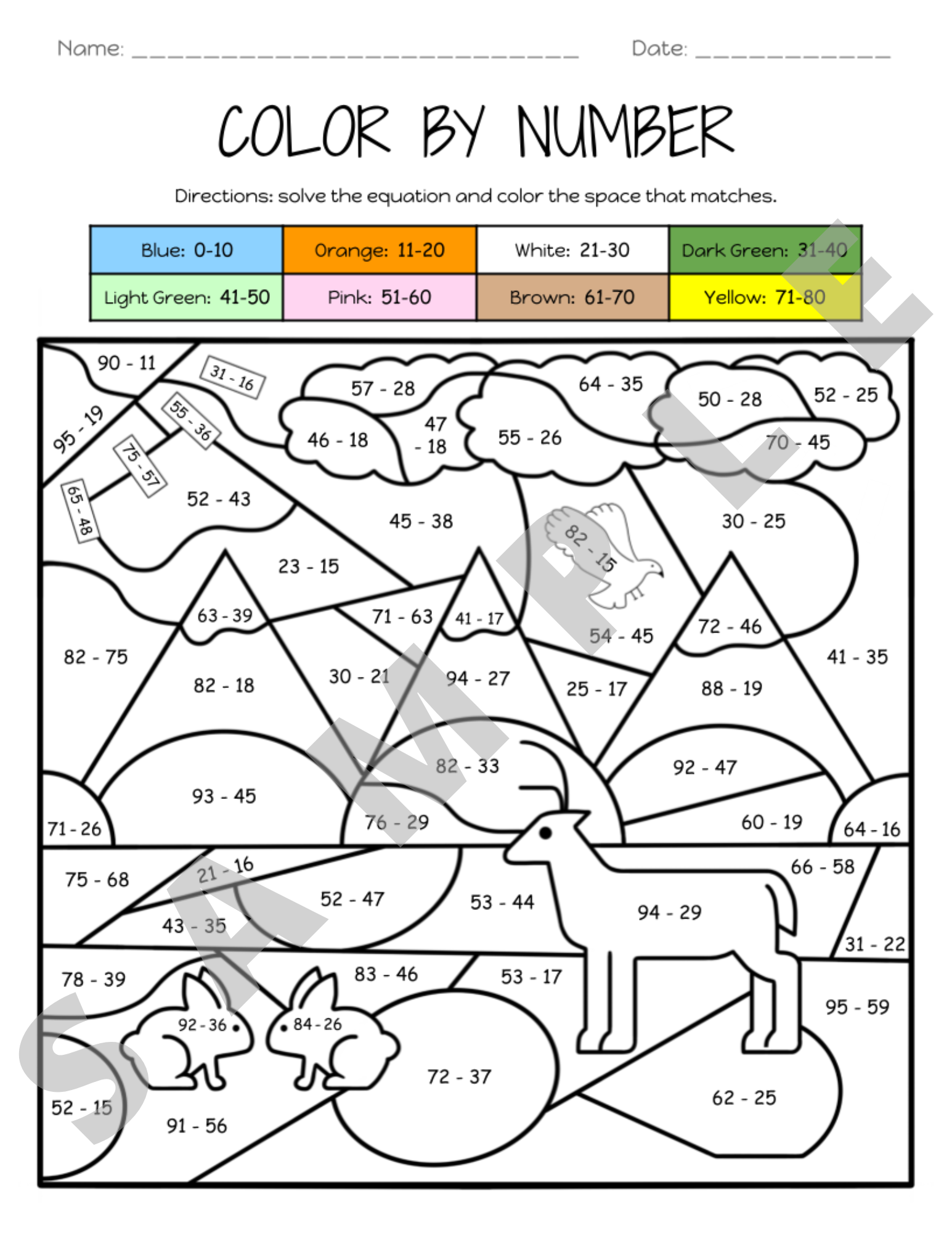 Subtracting Two Digit Numbers With Regrouping Composing Color By Number Activity Worksheet K 5 Teachers Students Math Classful Subtracting Two Digit Numbers With Regrouping Composing Color By Number Activity Worksheet K 5 Teachers Students Math Classful