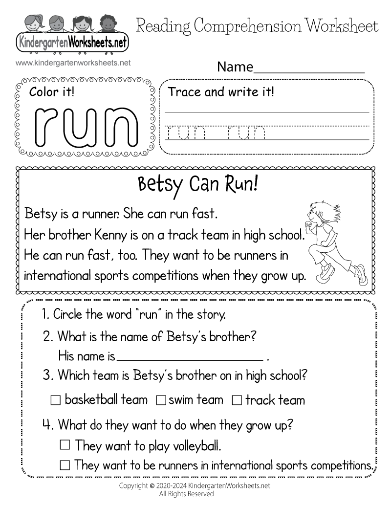 Free Basketball Reading Comprehension Worksheets
