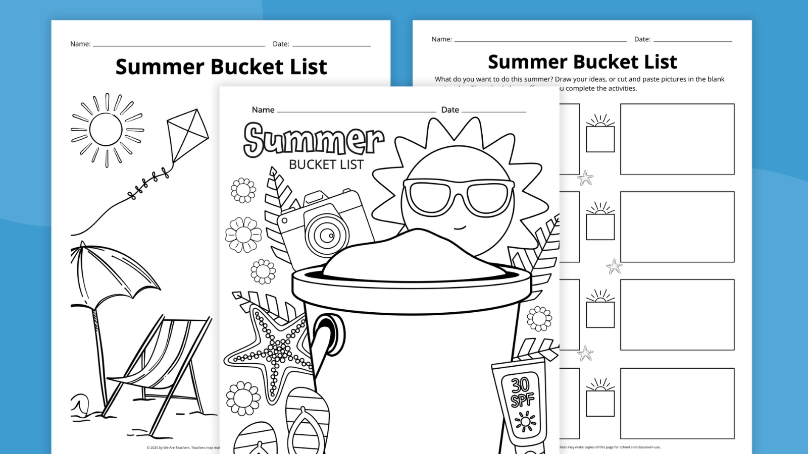 Summer Bucket List Printables