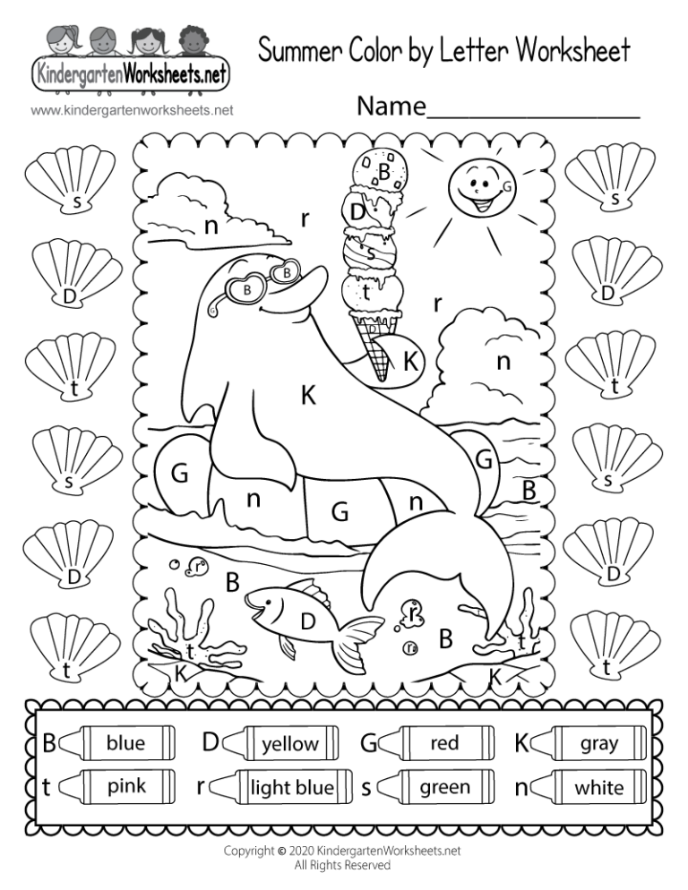 Summer Color By Letter Worksheet Free Printable Digital U0026 PDF