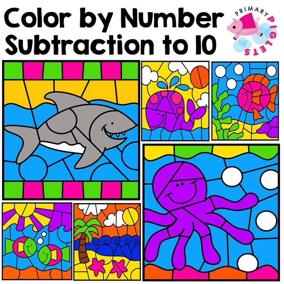 Printable Subtraction Coloring Worksheets Printable Subtraction Coloring Worksheets